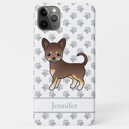 チョコレートタン スムースコート チワワ 犬 名前入り Case-Mate iPhoneケース (裏面)
