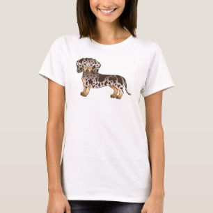 チョコレートタン ダップル ショートヘア ダックスフンド Tシャツ