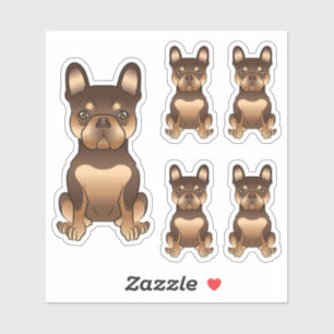 チョコレートタン フレンチブルドッグ かわいい カートゥーン 犬 シール