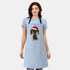 チョコレートダックスシャンドサンタクリスマスドッグホリデー エプロン