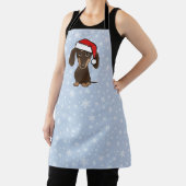 チョコレートダックスシャンドサンタクリスマスドッグホリデー エプロン (インサイチュ)