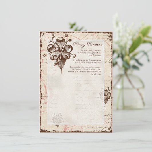 チョコレートダマスク織の渦巻の車の経路案内のホテル エンクロージャーカード (スタンド正面)