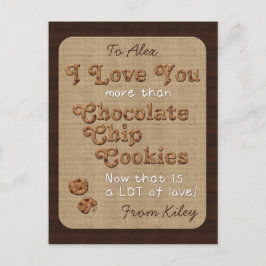 チョコレートチップのパリパリとしたおいしいクッキー、ゴールデンブラウン ポストカード