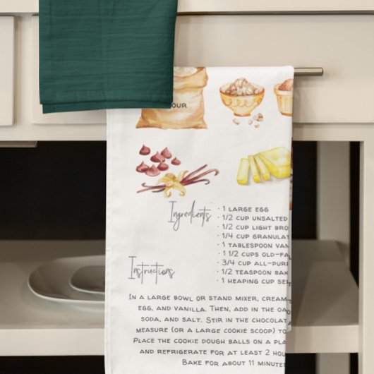 チョコレートチップオートミールクッキー | レシピ 伝統 キッチンタオル