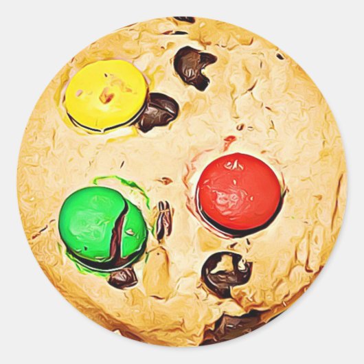 チョコレートチップキャンディクッキーのシール ラウンドシール (正面)