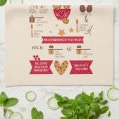 チョコレートチップクッキーのレシピ キッチンタオル (折り畳み)