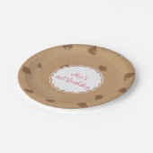 チョコレートチップクッキーガールズバースデーパーティープレート ペーパープレート (アングル)