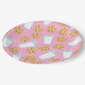 チョコレートチップクッキーキッズ1st誕生日パーティーピンク ペーパープレート (アングル)