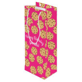 チョコレートチップクッキーキッズ1st誕生日パーティーピンク ワインギフトバッグ (裏面アングル)