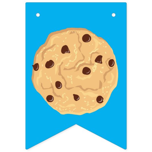 チョコレートチップクッキーキッズ1st誕生日パーティーブルー バンティングフラッグ (第1の旗)