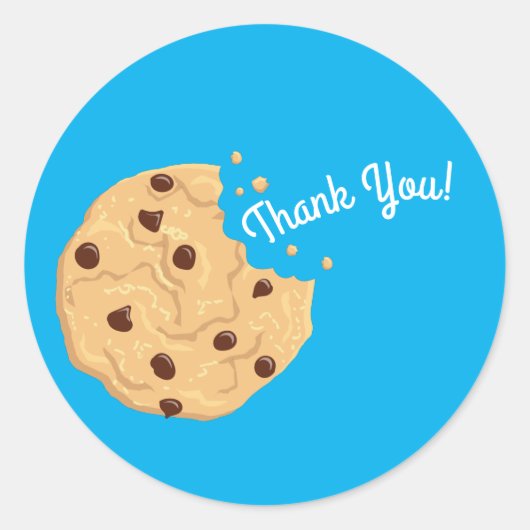 チョコレートチップクッキーキッズ1st誕生日パーティーブルー ラウンドシール (正面)