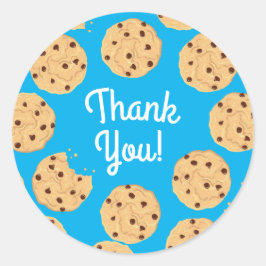 チョコレートチップクッキーキッズ1st誕生日パーティーブルー ラウンドシール