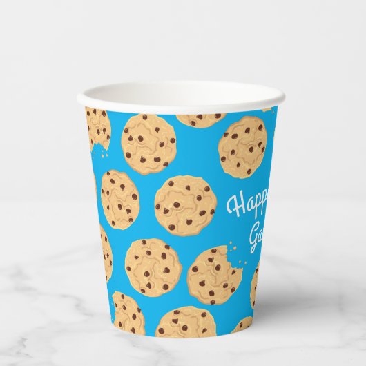 チョコレートチップクッキーキッズ1st誕生日パーティー 紙コップ (正面)