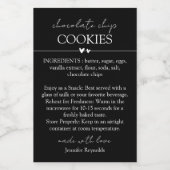 チョコレートチップクッキーシンプルブラック フードラベル (シングルラベル)