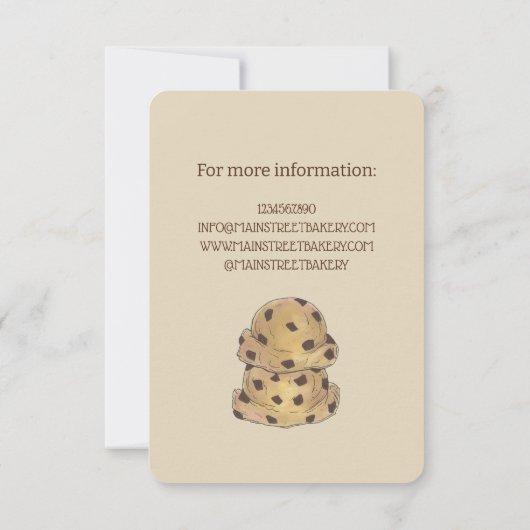 チョコレートチップクッキードゥ専門店グランドオープンのデザイン 招待状 (裏面)