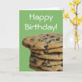 チョコレートチップクッキーハッピーバースデーカード カード (黄色い花)