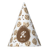 チョコレートチップクッキーパターン誕生日パーティー パーティーハット (正面)