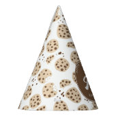 チョコレートチップクッキーパターン誕生日パーティー パーティーハット (左)