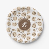 チョコレートチップクッキーパターン誕生日パーティー ペーパープレート (正面)