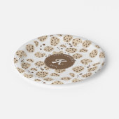 チョコレートチップクッキーパターン誕生日パーティー ペーパープレート (アングル)