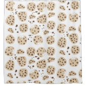 チョコレートチップクッキーパターン シャワーカーテン (正面)