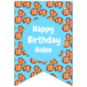 チョコレートチップクッキーパターン バンティングフラッグ (第1の旗)