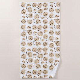 チョコレートチップクッキーパターン ビーチタオル