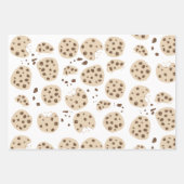 チョコレートチップクッキーパターン ラッピングペーパーシート (正面)