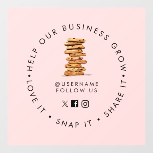 チョコレートチップクッキーベーカリーソーシャルメディ後を追ア ウィンドウサイン (シート)