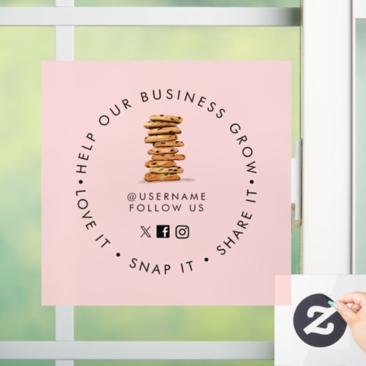 チョコレートチップクッキーベーカリーソーシャルメディ後を追ア ウィンドウサイン (ホーム)