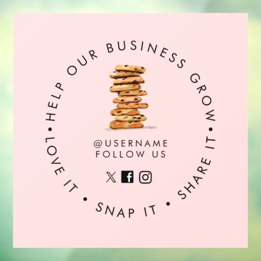 チョコレートチップクッキーベーカリーソーシャルメディ後を追ア ウィンドウサイン (シート3)