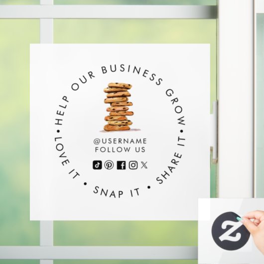 チョコレートチップクッキーベーカリーソーシャルメディ後を追ア ウィンドウサイン (ホーム)