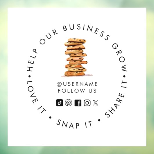 チョコレートチップクッキーベーカリーソーシャルメディ後を追ア ウィンドウサイン (シート3)