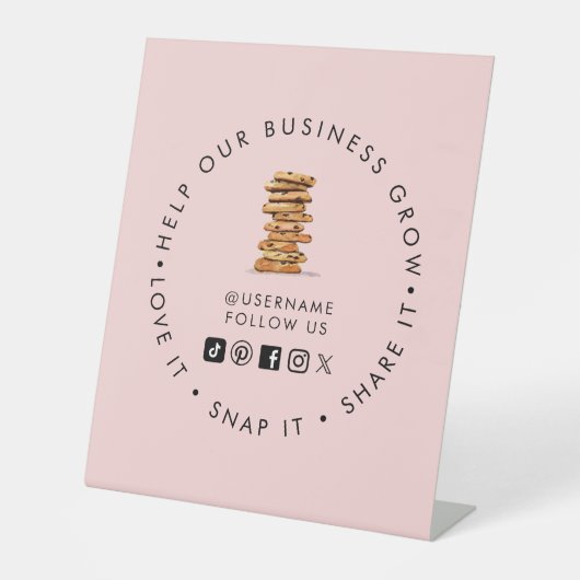 チョコレートチップクッキーベーカリーソーシャルメディ後を追ア 台座サイン (正面)
