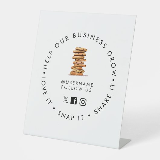 チョコレートチップクッキーベーカリーソーシャルメディ後を追ア 台座サイン (正面)