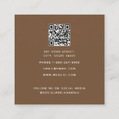 チョコレートチップクッキーベーキングQRコードソーシャルメディア スクエア名刺 (裏面)