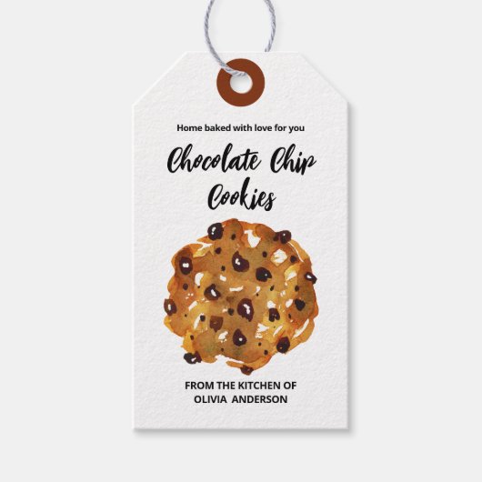 チョコレートチップクッキーホーム焼いた ギフトタグ (正面)