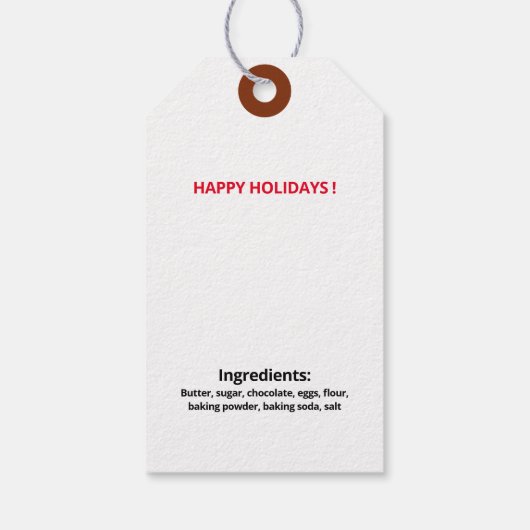 チョコレートチップクッキーホーム焼いた ギフトタグ (裏面)