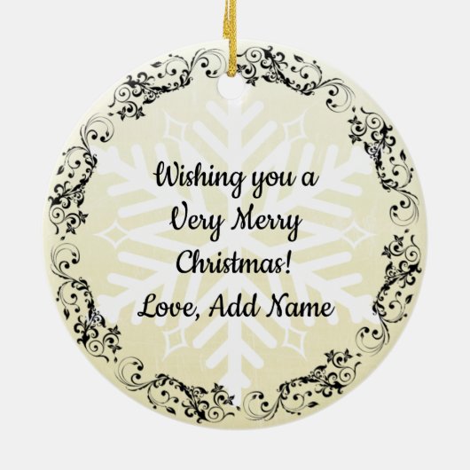 チョコレートチップクッキーリアルな食べ物のクリスマス セラミックオーナメント (裏面)