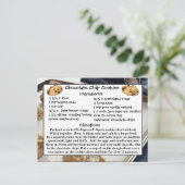 チョコレートチップクッキーレシピカード葉書 ポストカード (スタンド正面)