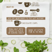 チョコレートチップクッキーレシピティーキッチンタオル キッチンタオル (折り畳み)