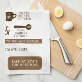 チョコレートチップクッキーレシピティーキッチンタオル キッチンタオル (四つ折り)