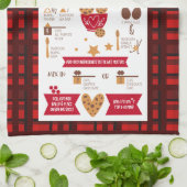 チョコレートチップクッキーレシピフェスティバルクリスマス キッチンタオル (折り畳み)