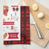 チョコレートチップクッキーレシピフェスティバルクリスマス キッチンタオル (四つ折り)
