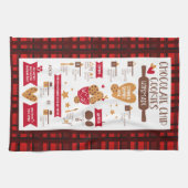 チョコレートチップクッキーレシピフェスティバルクリスマス キッチンタオル (横)
