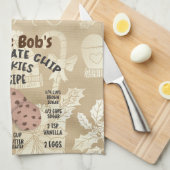 チョコレートチップクッキーレシピ キッチンタオル (四つ折り)