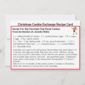 チョコレートチップクッキー交換レシピクリスマス シーズンカード (裏面)