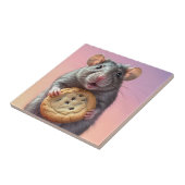 チョコレートチップクッキー付き可愛いネズミ タイル (側面)