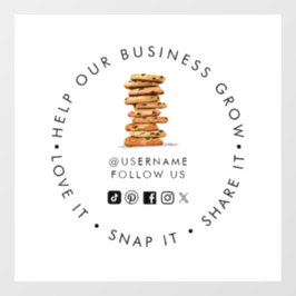 チョコレートチップクッキー専門店のソーシャルメディアフォロー ウィンドウサイン