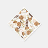 チョコレートチップクッキー模様ホワイトバー スタンダードカクテルナプキン (角)